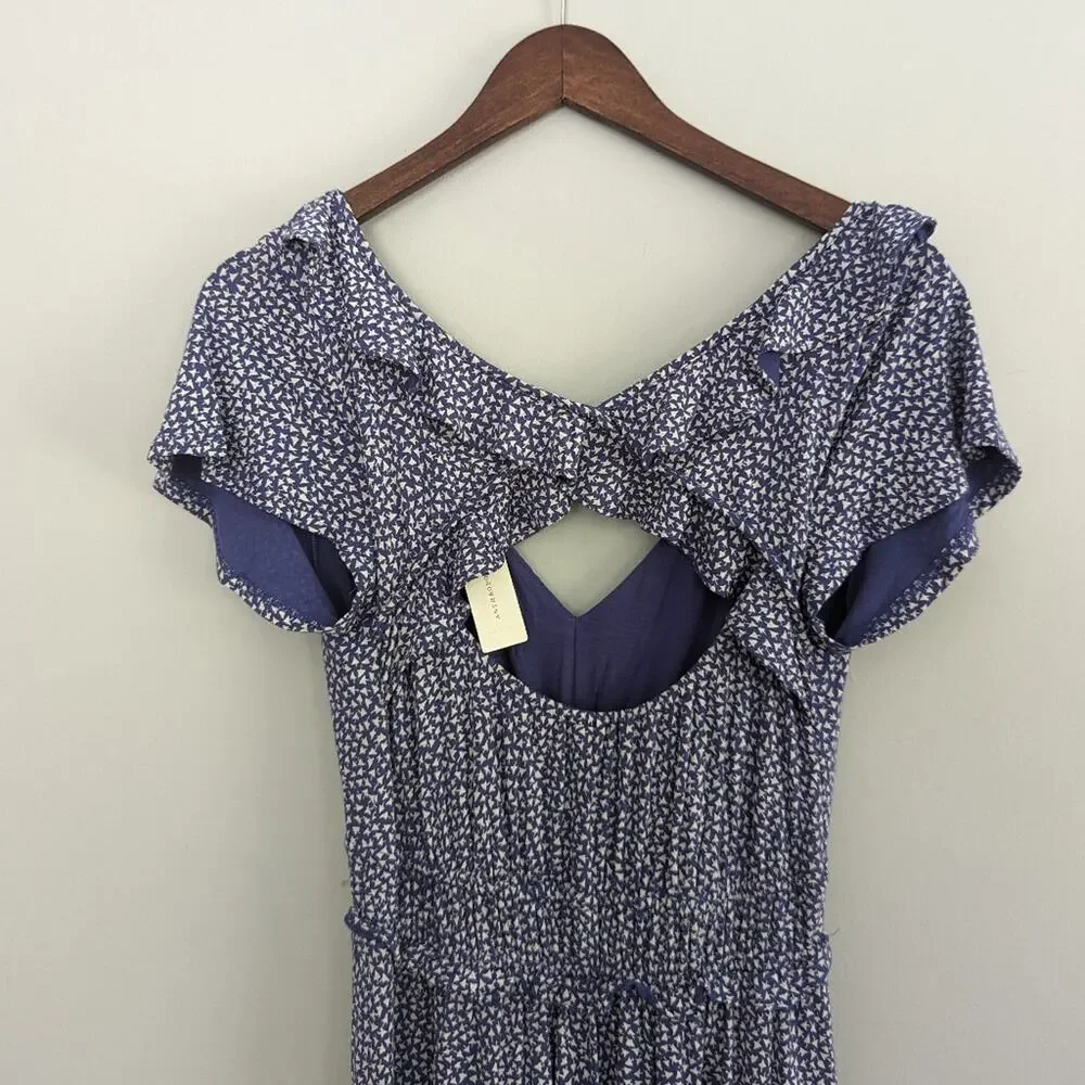NEW Anthropologie Flutter Back Dress Size Small Retail $138 Blue Purple - Picture 4 of 8
